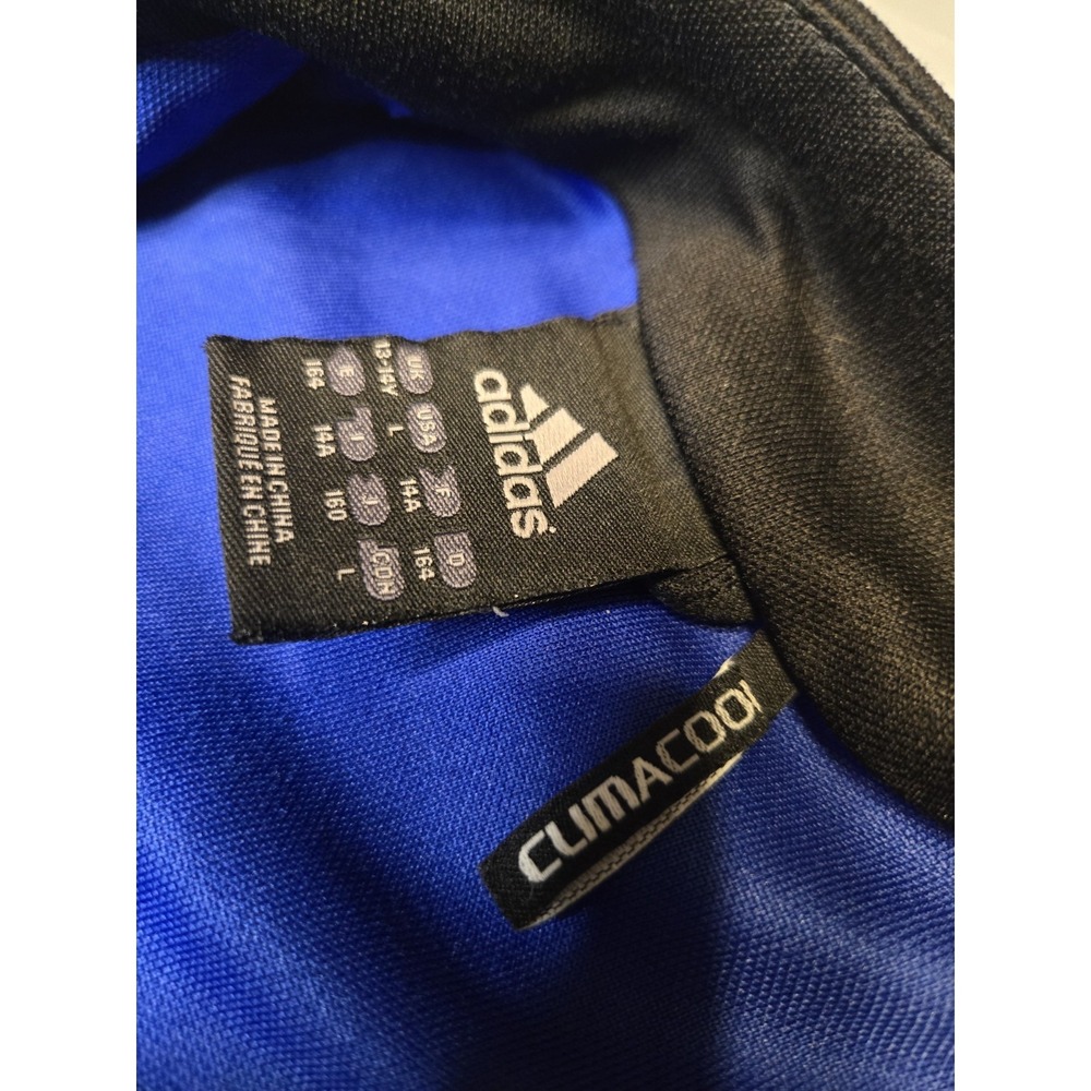 Adidas ClimaCool Track Jacket Full Zip Youth Large Classics Crest Blue Black Wht - Picture 4 of 8